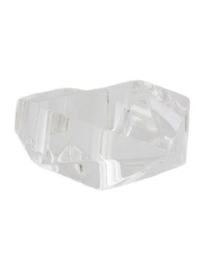 Pre-owned Monies Acrylic Sculpted Cocktail Ring In Transparent