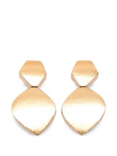 Monies Amia Geometric Wood Earrings In Gold