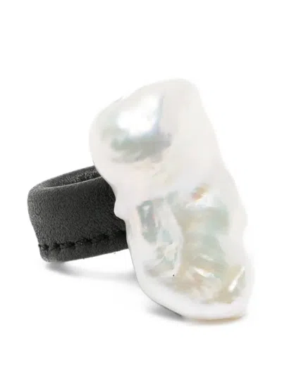 Monies Baroque Pearl Rings In Black