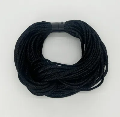 Pre-owned Monies Black Braided Multi Strand Twisted Rope Choker Necklace