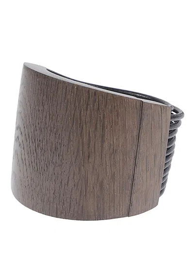 Monies Brisa Wood And Leather Bracelet In Brown