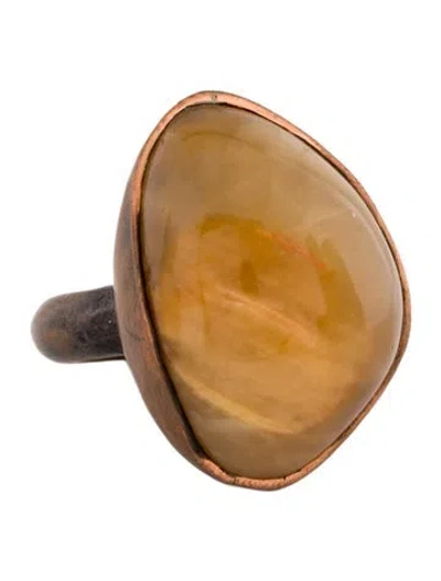 Pre-owned Monies Brown Stone Cocktail Ring