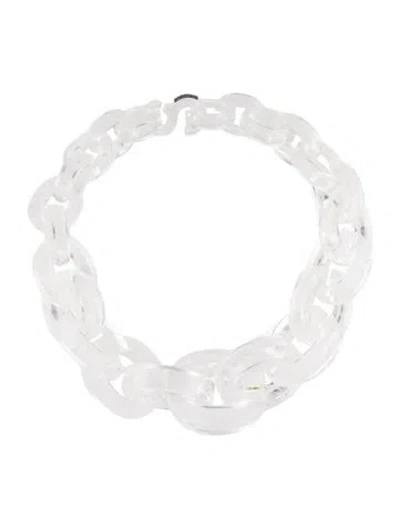 Pre-owned Monies Clear Link Chain Necklace, 20" In Multi