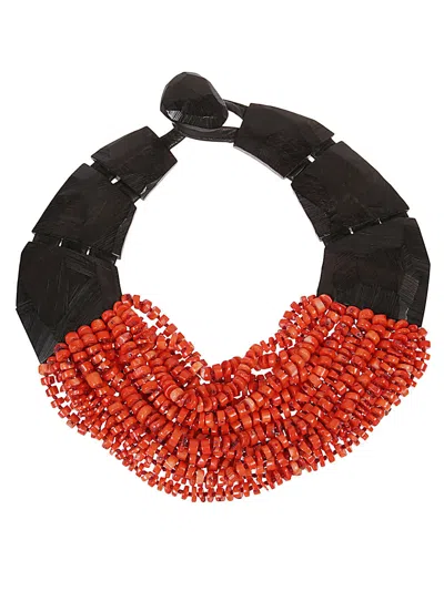 Monies Corals Necklace In Red