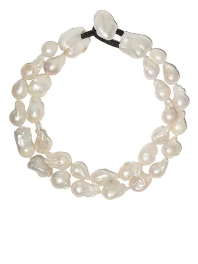 Monies Double Pearl Necklace In Baroque Pearls