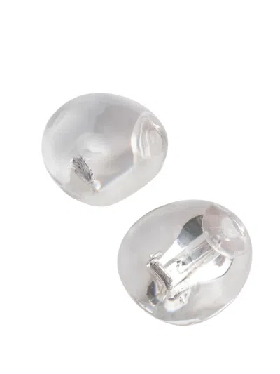Monies Earrings Transparent "luno" In White