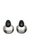 Monies Pebble-shape Wooden Earrings In Black