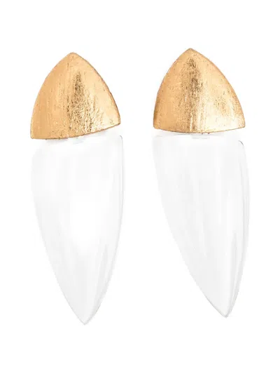 Monies Gold-leaf-embellished Drop Earrings