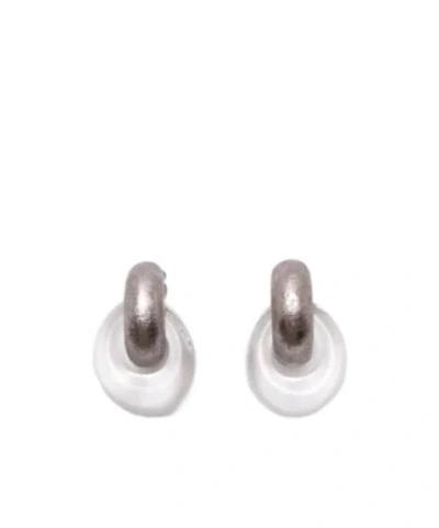 Monies Havana Interlocking Hoop Earrings In Silver
