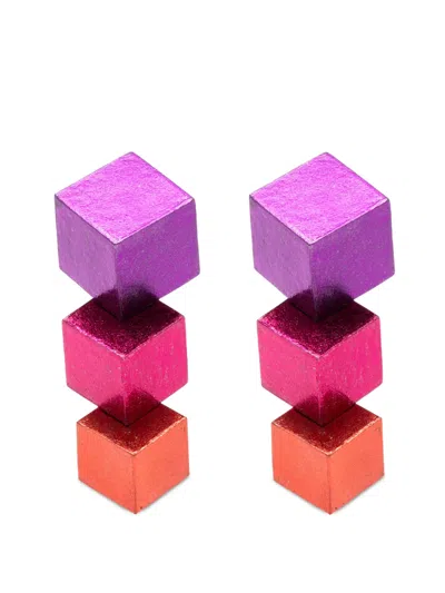 Monies Ignis Geometric-design Clip-on Earrings In Multi