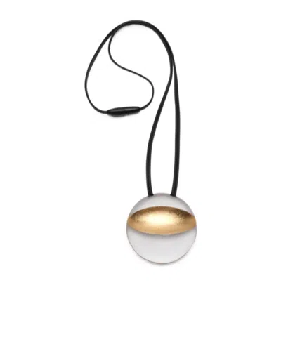 Monies Isola Foil-detail Disc Necklace In Purple