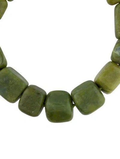 Pre-owned Monies Leather Collar Necklace, 19" In Multi