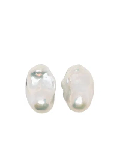 Monies Marée Baroque Pearl Earrings In White