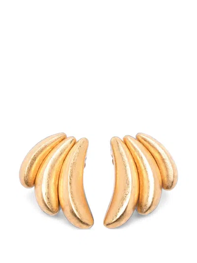 Monies Metallic-finish Wood Earrings In Gold