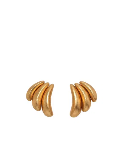 Monies Metallic-finish Wood Earrings In Gold