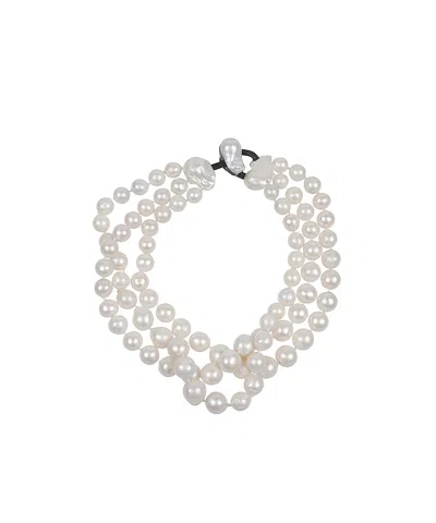 Monies Multi-layered Pearl Necklace In White
