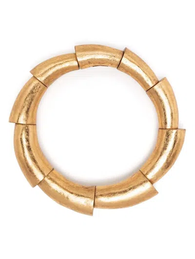 Monies Necklace Wood "goldfoil" In Metallic