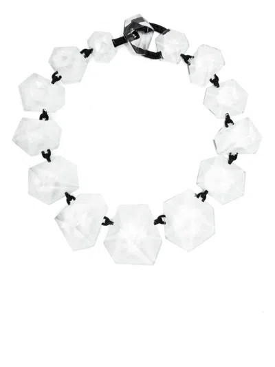 Monies Nocte Transparent-design Oversized Necklace In White