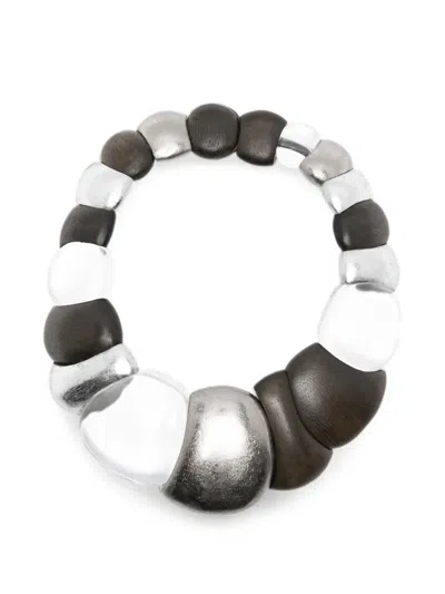 Monies Oria Wood-beaded Necklace In Neutral