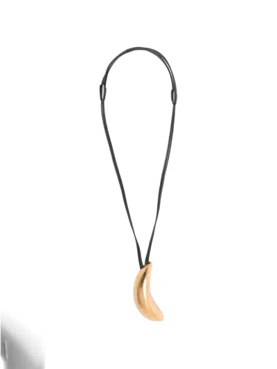 Monies Curved Pendant Necklace In Gold