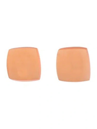 Pre-owned Monies Resin Clip On Earrings In Orange
