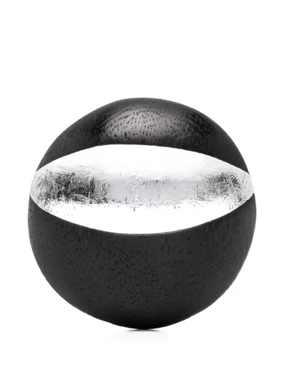 Monies Sirone Foil-detail Circular Earrings In Black