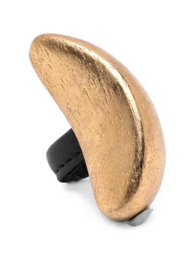 Monies Varun Metallic-finish Wood Rings In Gold