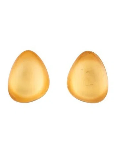 Pre-owned Monies Vintage Acrylic Clip-on Earrings In Yellow