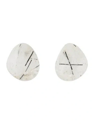 Pre-owned Monies White Stone Clip On Earrings In Multi