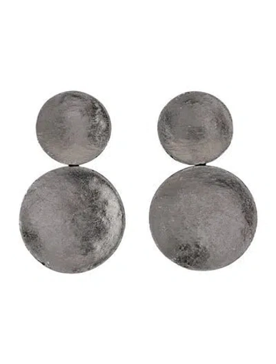 Pre-owned Monies Wood & Foil Arida Clip-on Drop Earrings In Multi
