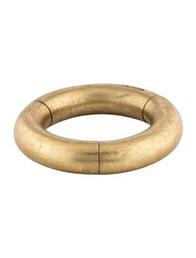 Pre-owned Monies Wood & Foil Samara Bangle Bracelet, 7.25" In Multicolor