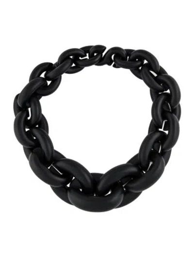 Pre-owned Monies Wood Chain Necklace, 19" In Black