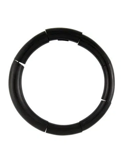 Pre-owned Monies Wood Collar Necklace, 14" In Black