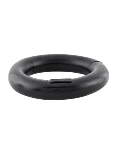 Pre-owned Monies Wood Samara Bangle Bracelet, 7.25" In Black