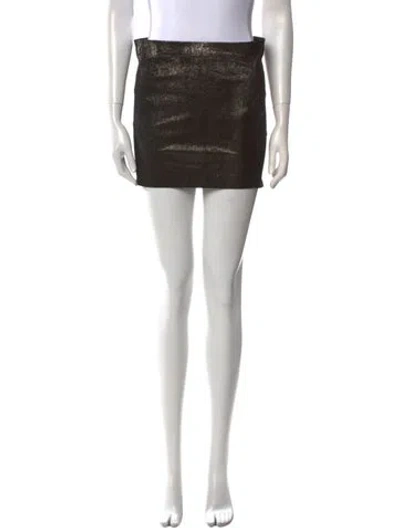 Pre-owned Monika Chiang Leather Mini Skirt In Multi