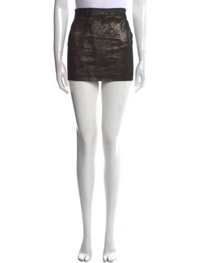 Pre-owned Monika Chiang Leather Mini Skirt W/ Tags In Black