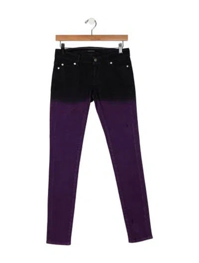 Pre-owned Monika Chiang Low-rise Skinny Leg Jeans In Purple