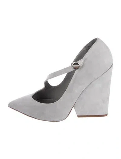 Pre-owned Monika Chiang Suede Pumps In Gray