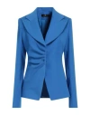Monique Garçonne Woman Blazer Azure Size 8 Polyester In Blue