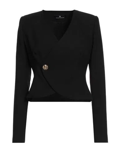 Monique Garçonne Woman Blazer Black Size 10 Pes - Polyethersulfone In Black