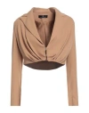 Monique Garçonne Woman Blazer Camel Size 2 Polyester, Elastane In Beige