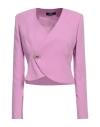 Monique Garçonne Woman Blazer Mauve Size 12 Pes - Polyethersulfone In Purple