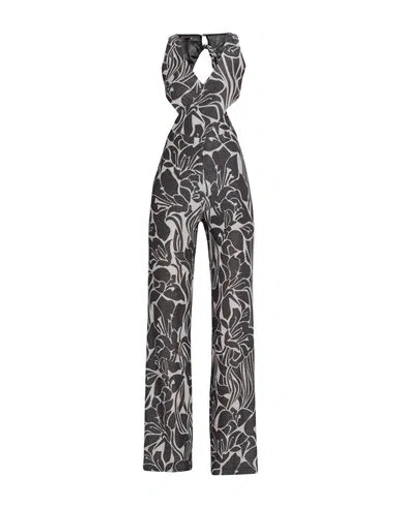 Monique Garçonne Woman Jumpsuit Black Size 4 Polyester, Metallic Fiber, Elastane