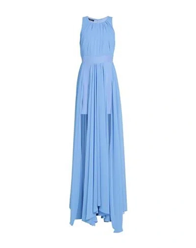Monique Garçonne Woman Maxi Dress Light Blue Size 6 Pes - Polyethersulfone, Elastane