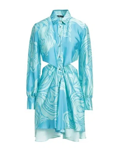 Monique Garçonne Woman Mini Dress Turquoise Size 4 Polyester In Blue