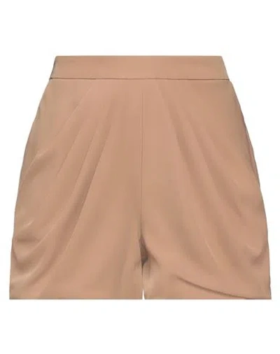Monique Garçonne Woman Shorts & Bermuda Shorts Camel Size 8 Polyester, Elastane In Beige