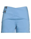 Monique Garçonne Woman Shorts & Bermuda Shorts Light Blue Size 8 Cotton, Polyester, Elastane