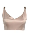 Monique Garçonne Woman Top Taupe Size 10 Polyester In Grey