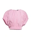 Monique Garçonne Woman Top Pink Size 2 Polyester