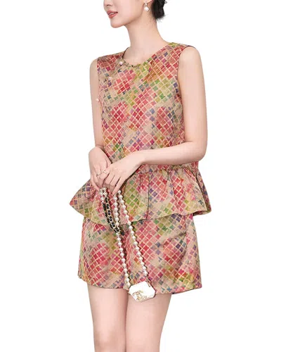 Monique Lagarde 2pc Blouse & Short Set In Multi